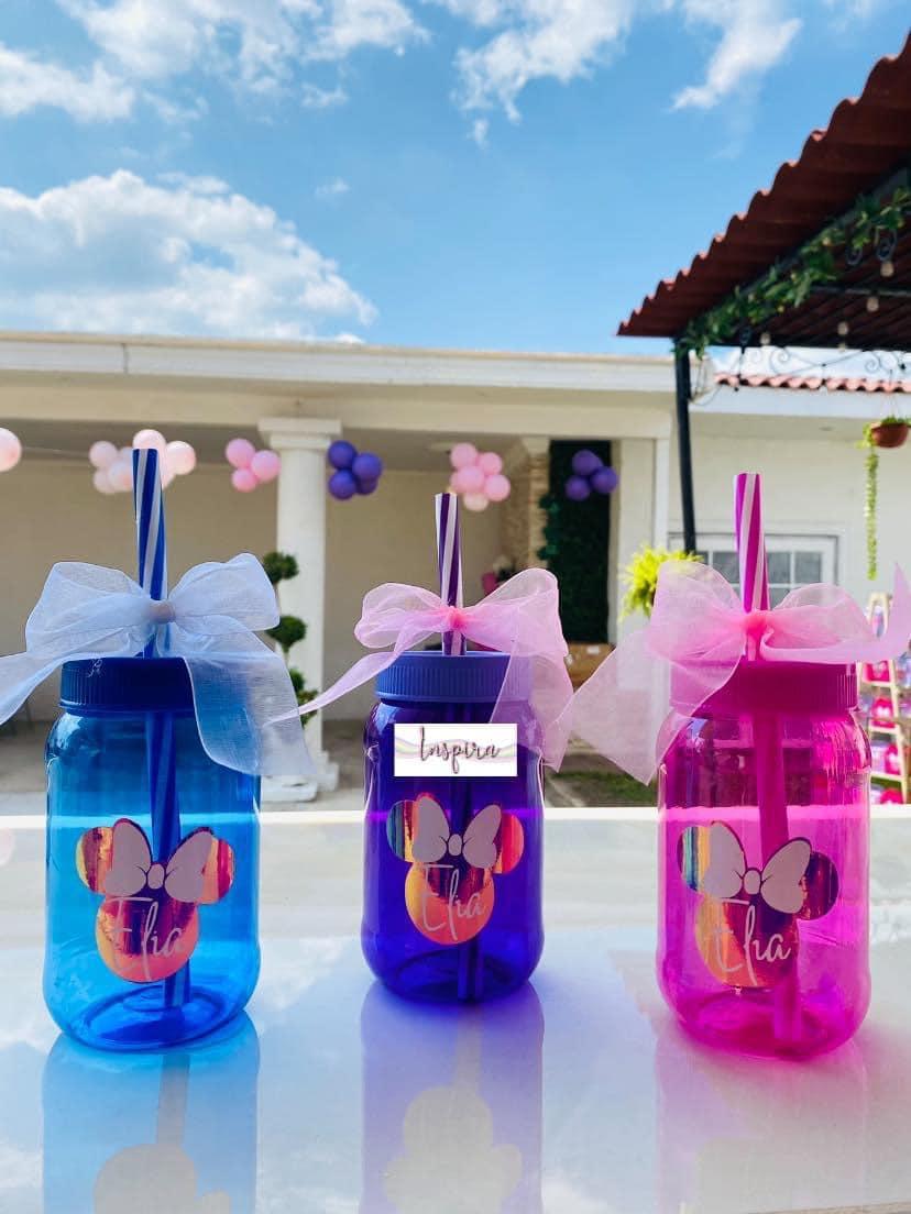 Vasos decorados personalizados para fiesta